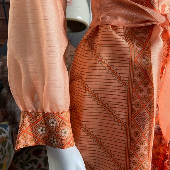 SOLDSOLDSOLD Vintage orange Alfred Shaheen dress - Picture 6 of 12